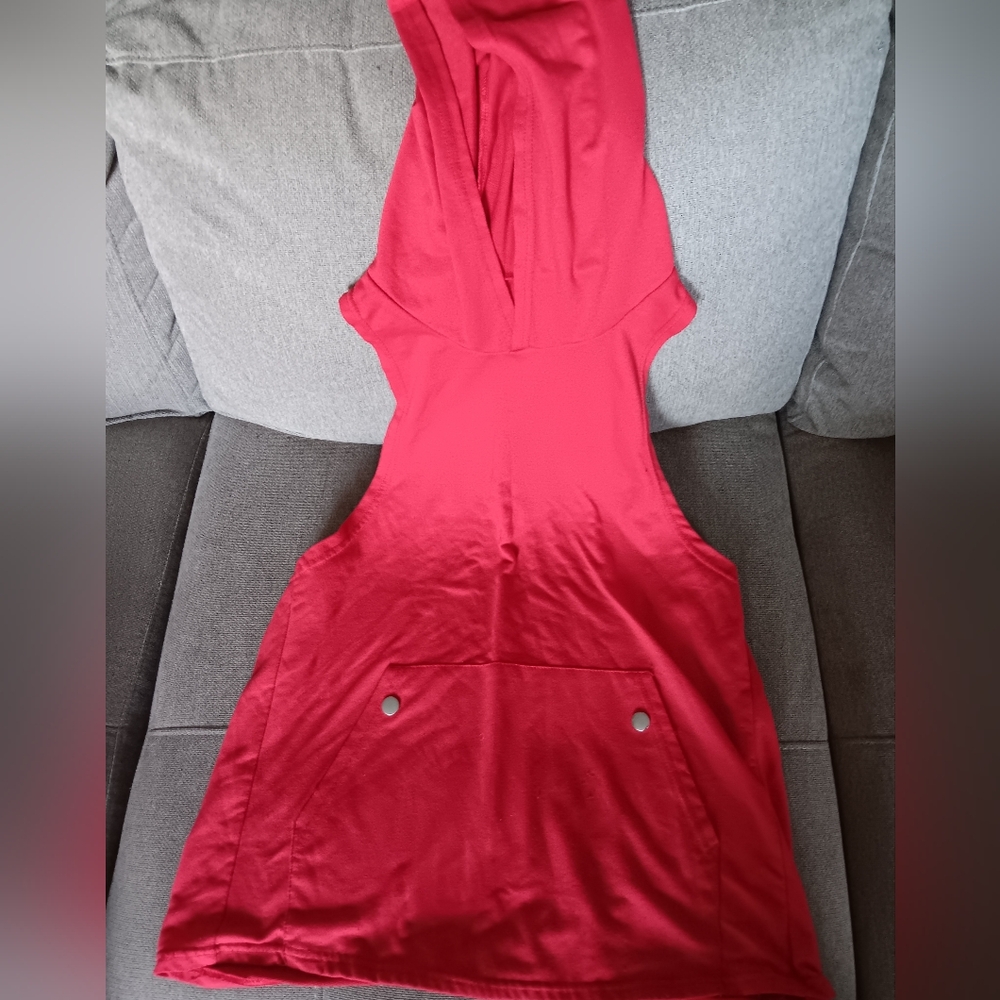 3 For $13💛Red Sleeveless Hoodie with Front Pocket